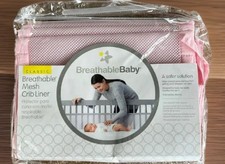 BreathableBaby Classic Pink Breathable Mesh Crib Liner Open Package