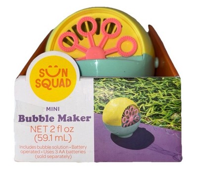 Sun Squad Mini Bubble Maker Fun Bubble Toy for Kids Ages 3+