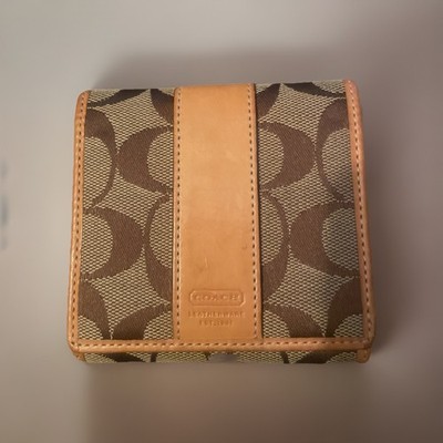 希少✨COACH Signature Legacy Folding wallet Vintage Coach monogram canvas and leather bi-fold wallet. | eBay