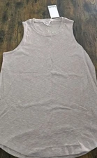 Splendid Women's Sleeveless Shirt , Beige, Size S