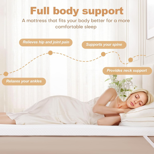 Coprimaterasso King Size 3 Pollici Gel Memory Foam con Design Cassa Uova Raffreddante - Foto 5 di 7