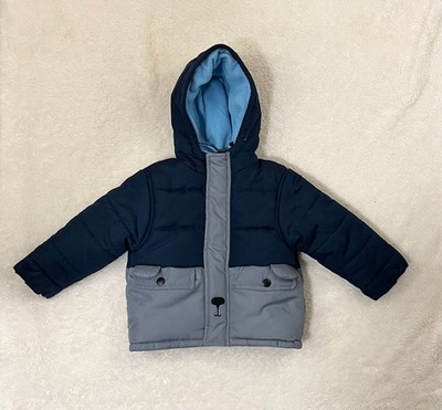 Carter's Toddler Winter Coat Size 18 Months Navy & Gray Bear Design