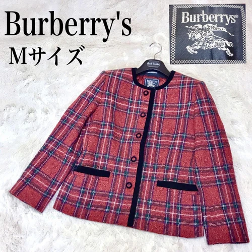 Giacca donna Burberry's vintage lana check Japan taglia M rosso tartan check