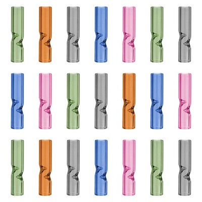 100 Pack Reusable Glass Rolling Tips with Cleaning Brush, 8mm Round 100 PCS
