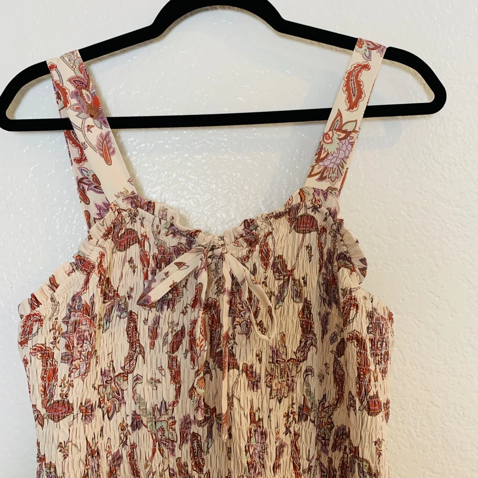 Grace Karin Maxi Dress Womens XL Cream Paisley Floral Boho Resort Cruise Beach - Image 4 of 4