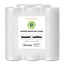 25 Count Transparent Vacuum Sealer Bags Pre Cut for Food Storage and Preserva...