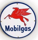 Mobilgas Pegasus 1995 Vintage Style 12" Porcelain Gasoline Advertising Sign