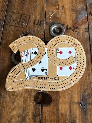 29 Shape CRIBBAGE Board Solid Wood Game Board Complete W/Pegs HOYLE 5025