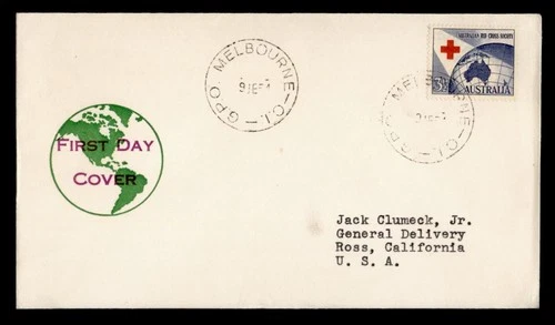 DR WHO 1954 AUSTRALIA FDC RED CROSS M69281