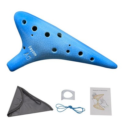 12-Hole Alto C Ceramic Ocarina, 13-note C Major, Beginner Ocarina Wind Musica...