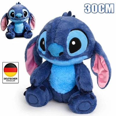 MARKENLOS Kuscheltier Stitch Disney Plüsch Stofftier Cuddly Baumwolle Plüschtier Blau 30CM