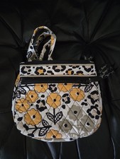 NWOT Vera Bradley Small Crossbody Purse Black/Yellow Floral Pattern