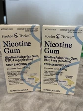 Lot of 2 Foster & Thrive 4mg Nicotine Gum 100 PiecesOriginal Flavor Exp Feb 2026