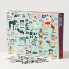 Image of Mudpuppy HOT DOGS A-Z 1000 piece jigsaw puzzle fun gift animal art quirky