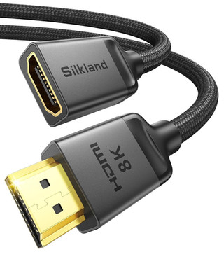 Silkland 8K HDMI Extension Cable 3.3FT/1M HDMI Extender 2.1, 8K@60hz 4K@120hz HD