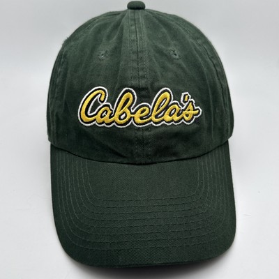 CABELA'S Hat Cap Adjustable Green Yellow Camping Hiking Fishing GR46