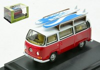 Oxford 1/76 Van Vw T1 Bay Window Bus Mit Surf Statisches Modell Diecast
