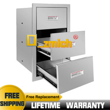 Outdoor Kitchen Drawers BBQ Drawer 15x25.4" Stainless Steel Cabinet Island new