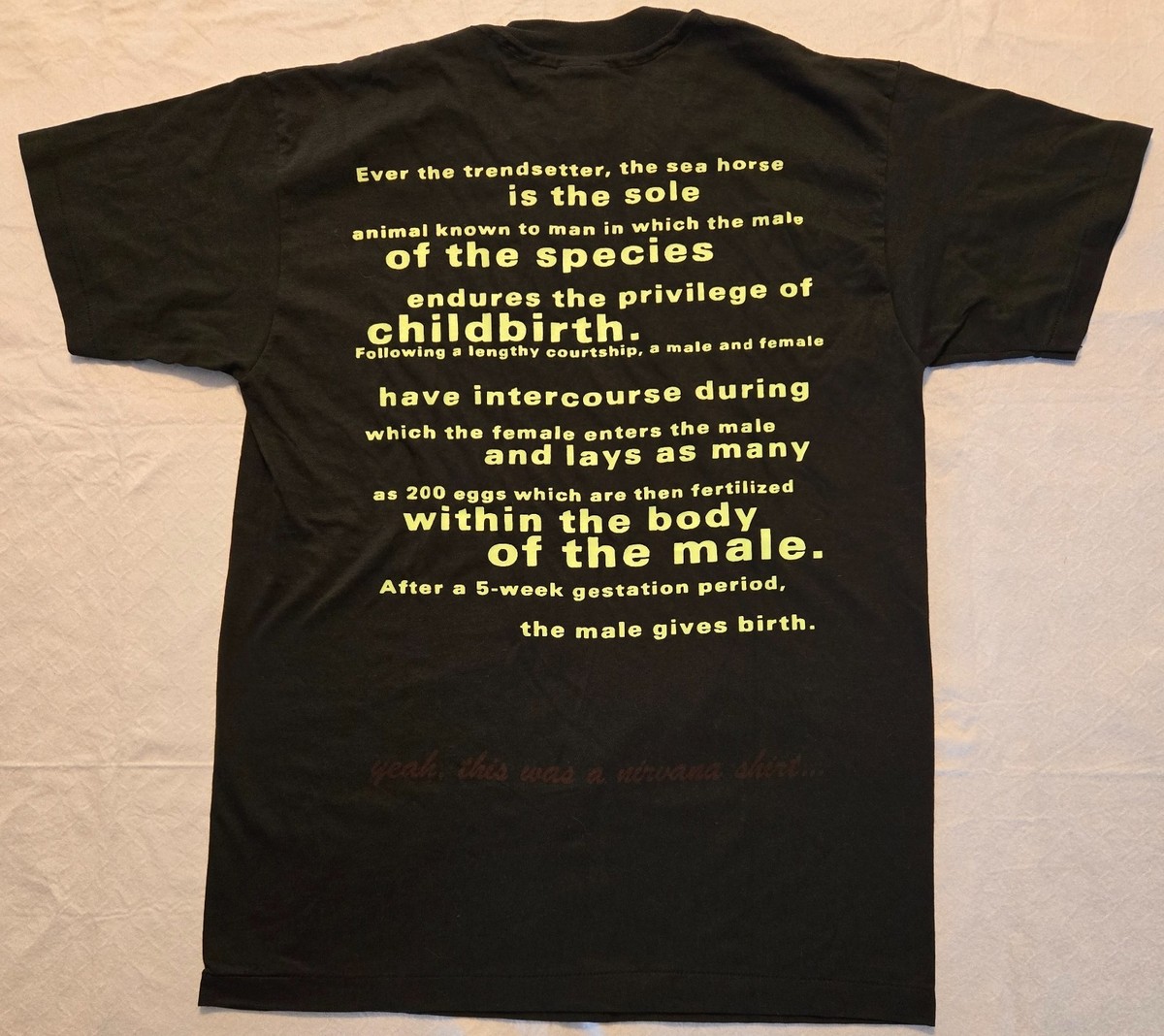 Vintage TRUE MINT DEADSTOCK 1993 Nirvana Seahorse T-Shirt Kurt