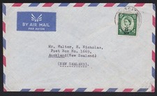 MUSCAT 1963 75np on GB single franking cover MUSCAT cds to New Zealand.....D6417