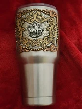 RODEO CHAMPION THERMOS☆Bulldogging☆32 Oz Insulated Stainless Unused #5