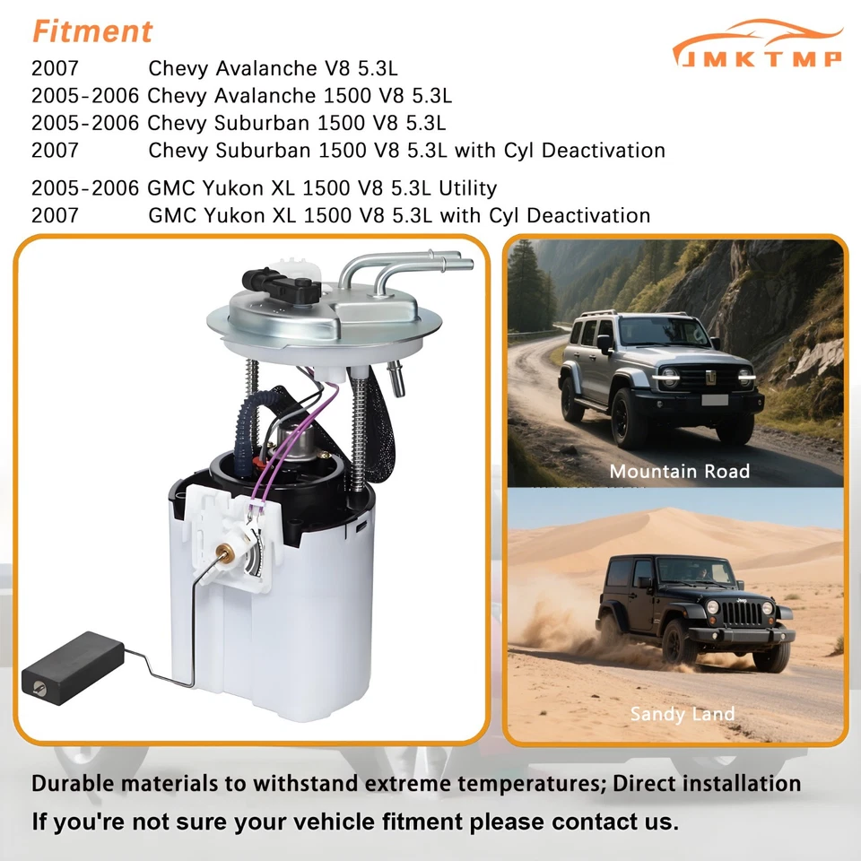 Conjunto de bomba de combustible de 5,3 L para Chevy Avalanche GMC Yukon XL 1500 2005 2006 E3706M Foto 3 de 4