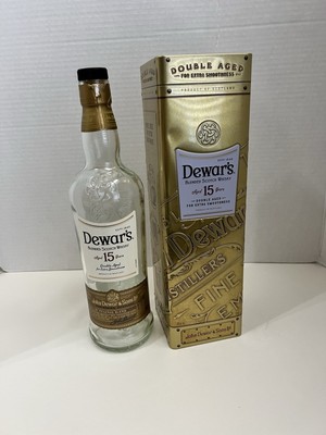 Dewars 15 Year Double Aged EMPTY Bottle With Collectible Tin