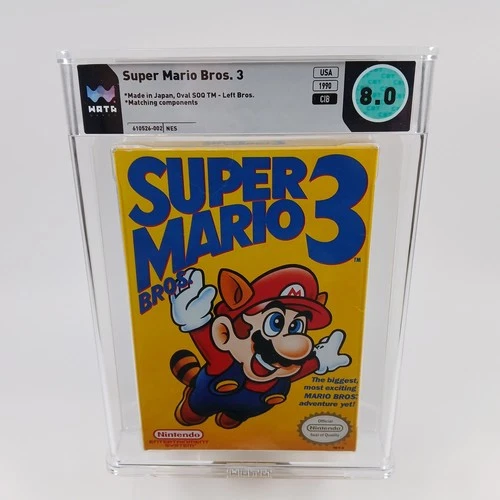 Super Mario Bros 3 NES (CIB) Wata Graded 8.0 - Left Bros - FIRST PRINT!