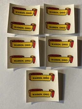 1940’s-60’s Souvenir Of Warren Ohio Decal Sticker Lot Of 10 Unused MCM