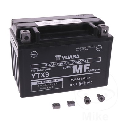 Yuasa Batterie YTX9 WET L:150mm H:105 für Keeway Silver Blade 250 2013-2016