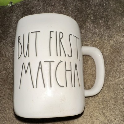Rae Dunn But First Matcha White Ceramic Coffee Mug Novelty Farmhouse