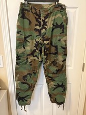 Vintage US Military Pants Mens Sz Medium Short Woodland BDU Camo Combat Trousers