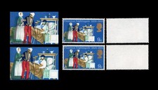 Grande Bretagne QE2 1970 Anniversaires 9d montrant couleur bleu clair égaré.