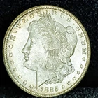 1885 CC Morgan Dollar MS+++ in Grade White Coin Full Feathers