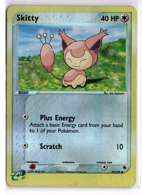 Skitty - Common Ruby and Sapphire RS Colorless Reverse Holo 70/109 2003 MP