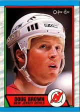 1989 O-Pee-Chee Doug Brown #242 New Jersey Devils Hockey Card