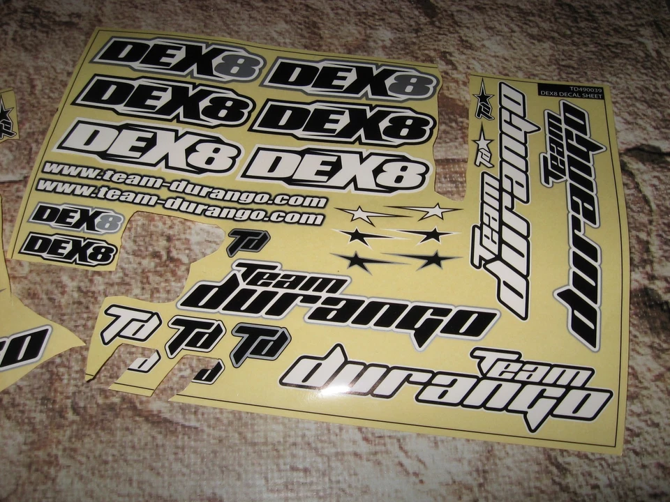 Vintage RC Durango 1:8 DNX8 Decal Sheets Partial (2) TD490039 Used - Image 3 of 4