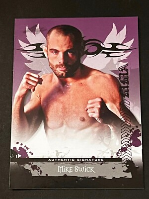 2010 Leaf PURPLE PROOF MISSING AUTOGRAPH & #/25 Mike Swick
