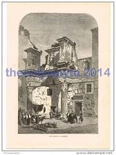 TEMPLE OF MINERVA, ROME, ITALY, BOOK ILLUSTRATION/PRINT, c1870