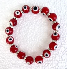 Red Evil Eye Bracelet Adult~ Amulet~attracts good luck and protection