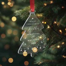 Christmas Tree Decoration Personalised Bauble First Christmas Together Bauble