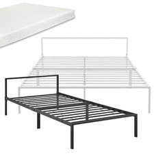 Metallbett + Matratze Bettgestell Design Bett Schlafzimmer Metall Schwarz Weiß