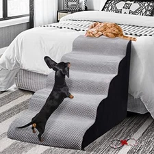 INRLKIT Foam 5 Tier Dog Steps&Stairs for High Beds 25  Assorted Sizes , Colors 