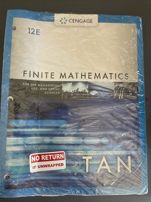 NEW Finite Mathematics Tan 12th Edition Loose-Leaf Version SAME AS 9781337405782