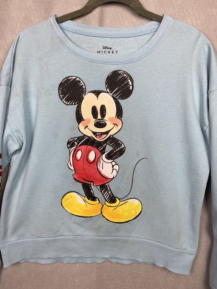 トップス Vintage Mickey Mouse SWEAT Mickey Mouse Vintage blue Sweatshirt Youth size XL 15-17 Disney