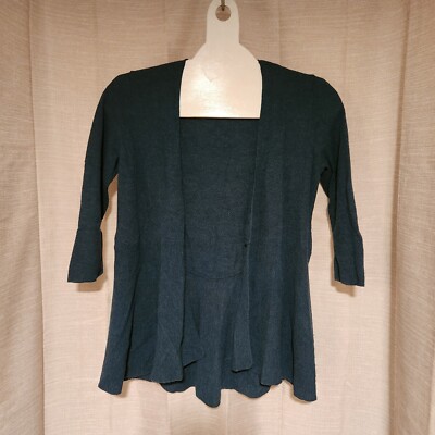 Eileen Fisher women cardigan sweater Green Wool