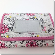 Cy Zone Floral Pink Trimmed Wallet 4.5 x 3.5 x 0.5