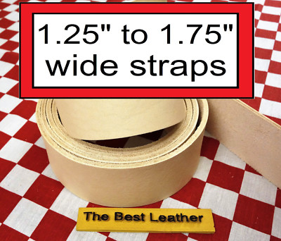 Thin 2 to 3 oz. Vegetable Tanned Tooling Leather 1.25'' to 1.75'' Blanks, Straps.