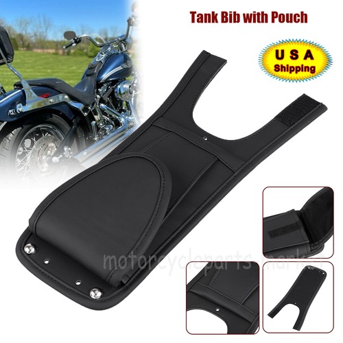 Motorcycle Black Gas Fuel Tank Bib With Pouch For Harley Heritage