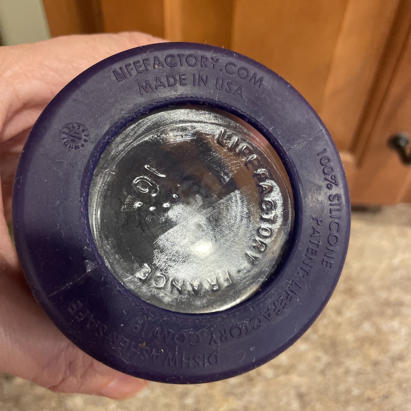 Life Factory Water Bottle Purple Glass 20 oz Silicone Sleeve Lid Handle BPA Free